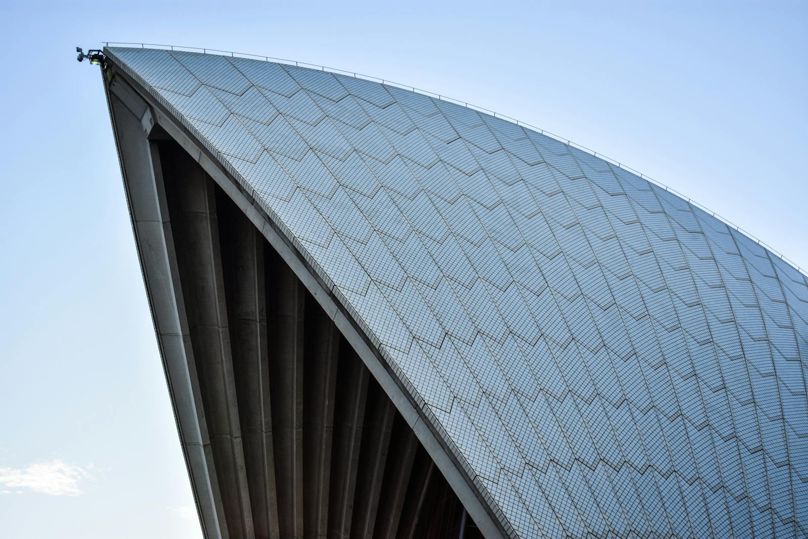 The white sails of the Sydney Opera House against a blue sky