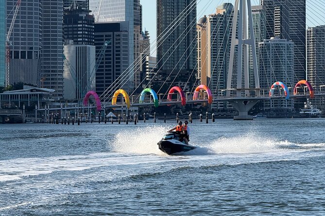 2 Hour Brisbane River Jetski Adventure - The Gateway Bridges at Sunset: Skyline Glow From the Water