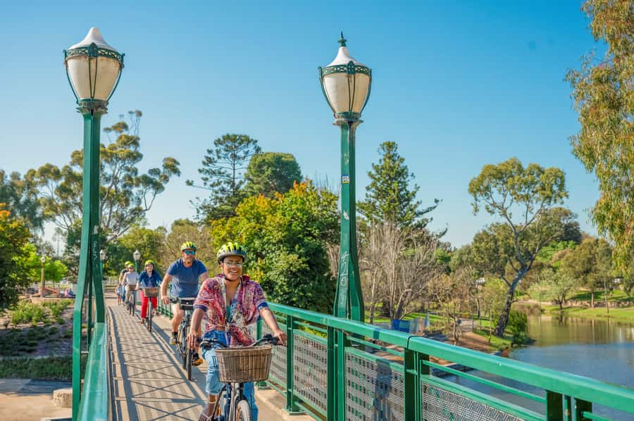 Adelaide: Electric Bike City Tour or Hire Only - Riverbank Precinct: cathedral views and bridge moments