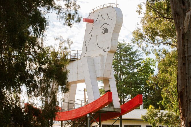 Adelaide: Epic Barossa Wine, Brewery, Chocolate, Lunch & Wildlife - Gumeracha wildlife park: giant rocking horse, kangaroos, and optional fees