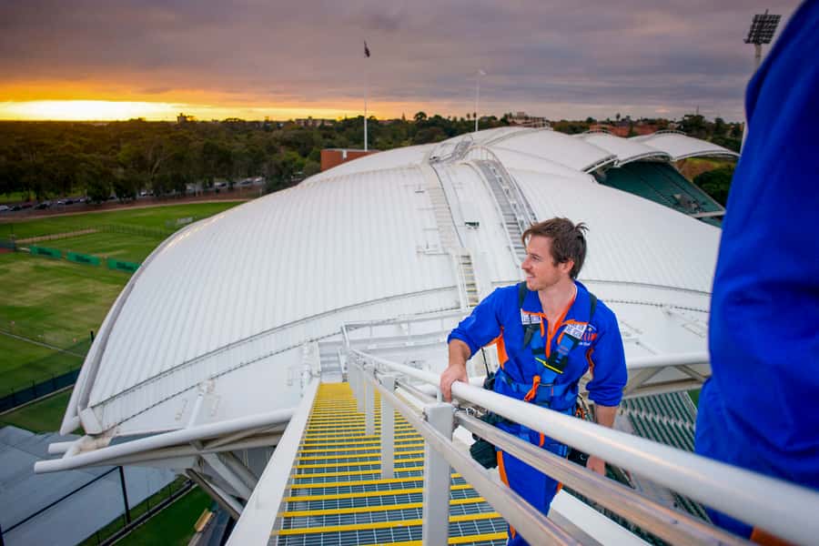 Adelaide: Rooftop Climbing Experience of the Adelaide Oval - Daytime Climb vs Sunset Twilight: Pick Your Light