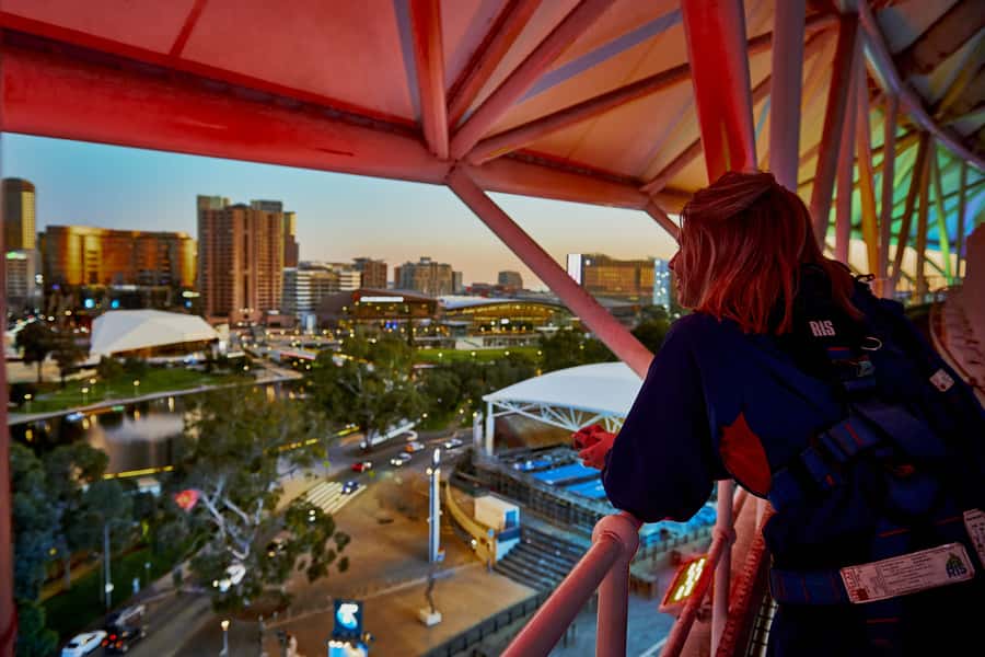 Adelaide: Sunset Rooftop Tour at Adelaide Oval - What you’ll see at sunset: coastline glow to city lights