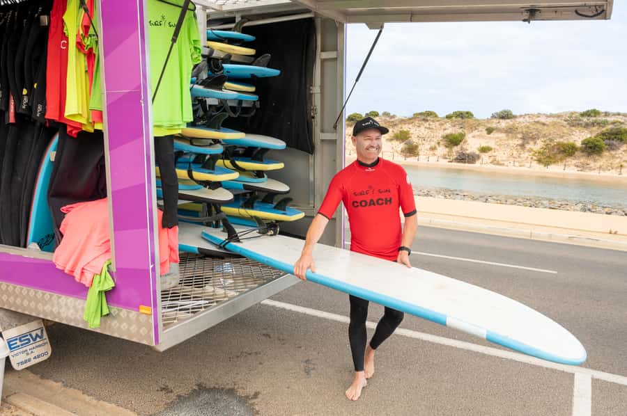 Adelaide: Surfing Lesson at Middleton Beach with Equipment - On the sand: fundamentals you can use immediately