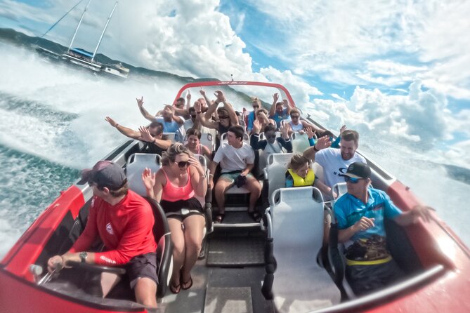 Airlie Beach Jet Boat Thrill Ride - What Comes Included: Rain Jackets, Lock Box, and Free Photos