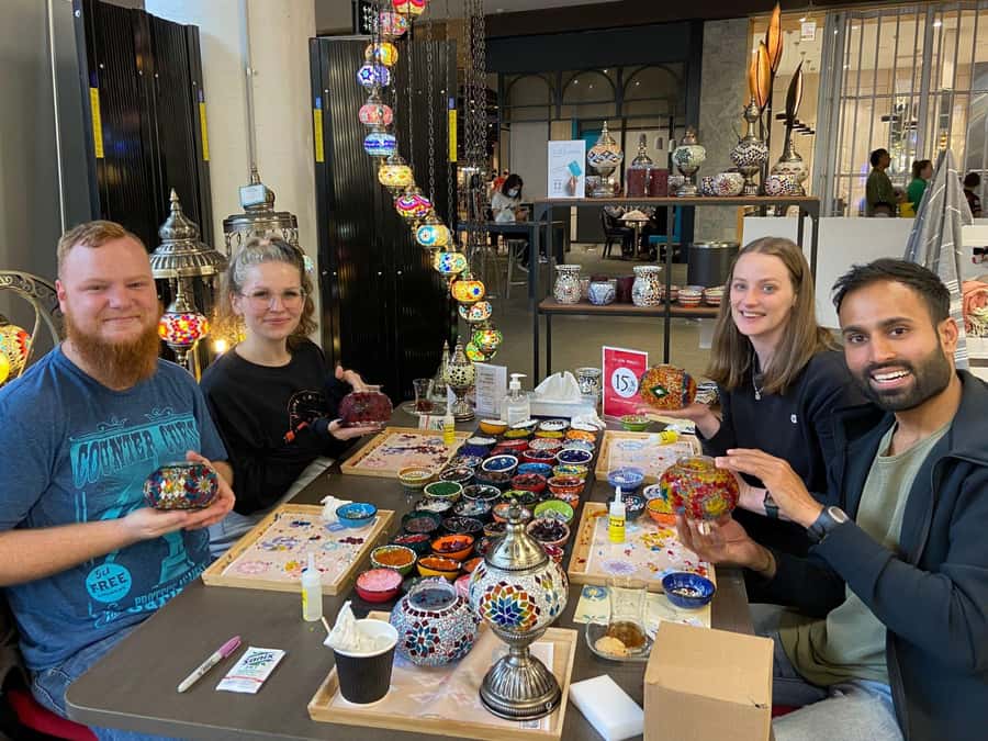 Brisbane: Mosaic Art Classes - Turkish Lamp Workshop - Price and value in Brisbane: $63 for materials, instruction, and tea