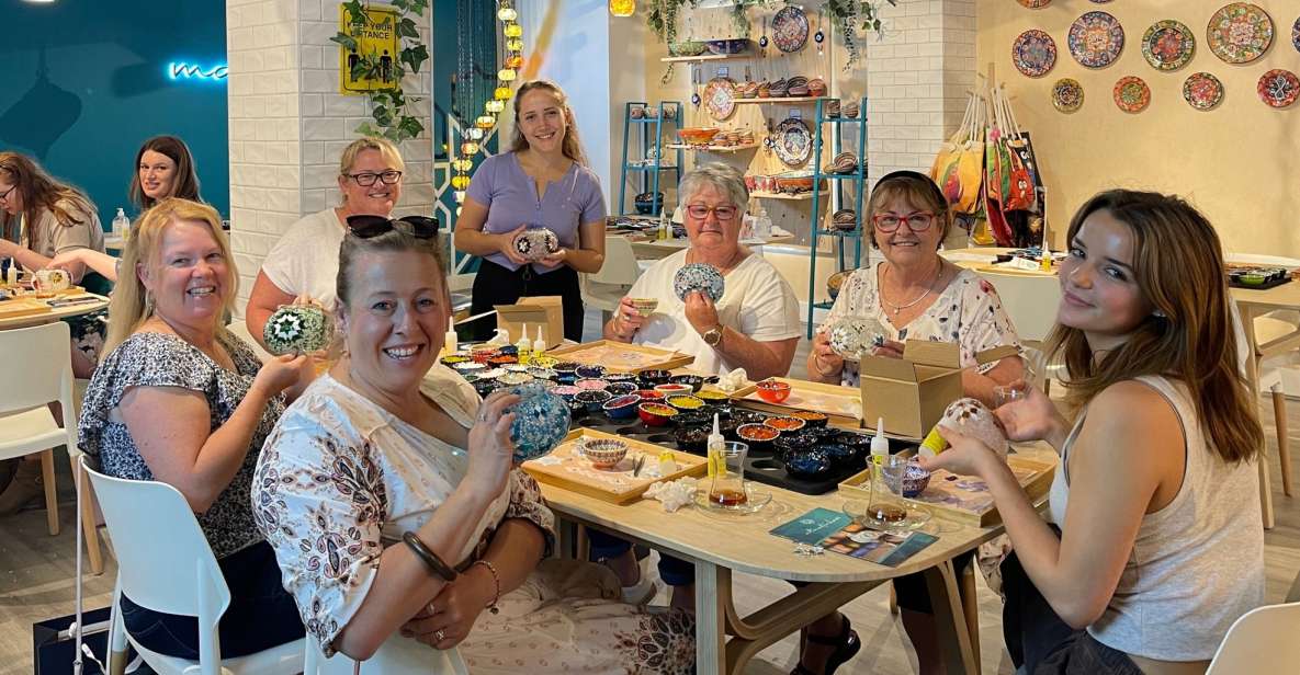 Brisbane: Mosaic Art Classes - Turkish Lamp Workshop - The Turkish tea and cookies break: a calm moment mid-craft