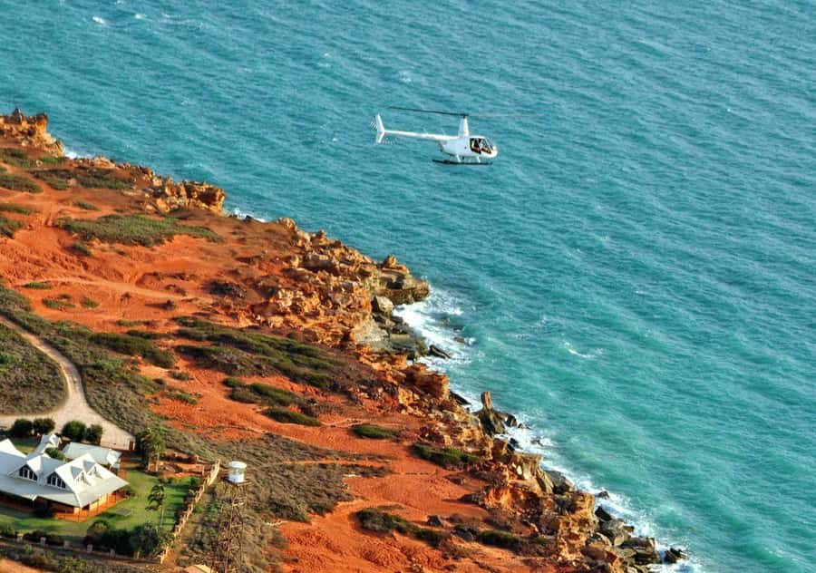 Broome: Helicopter Flight and Willie Creek Pearl Farm Tour - Overflying Willie Creek Pearl Farm: the pre-tour “wow” moment
