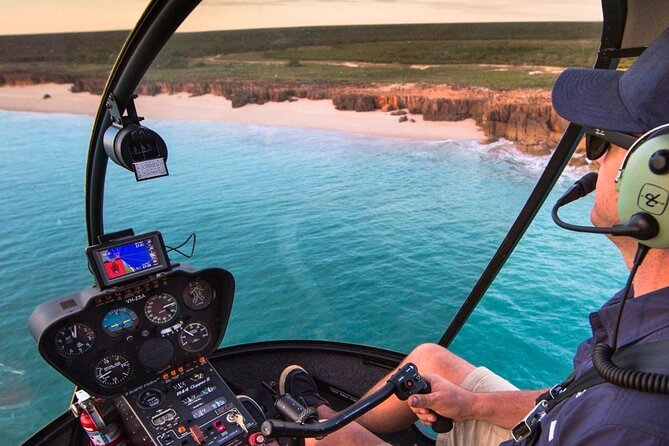 Broome's Creeks & Coast: 45-Minute Scenic Helicopter Flight - Town Beach and Roebuck Bay: reading color changes from overhead
