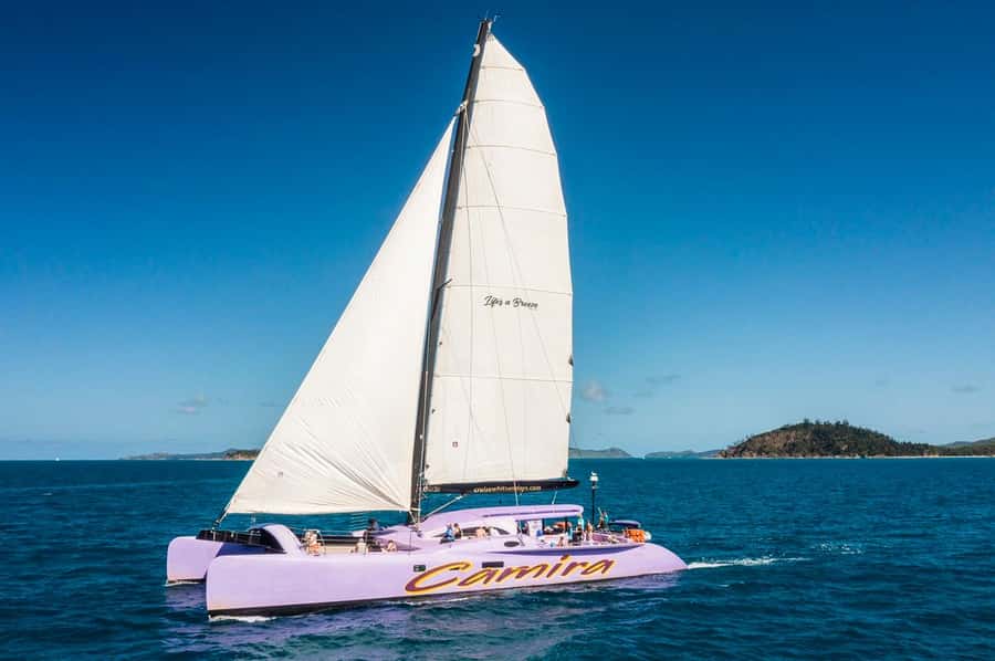 Camira Sunset Sail -Drinks & Snacks -Departing Airlie Beach - Watching the Sun Dip Behind Whitsundays White Sand