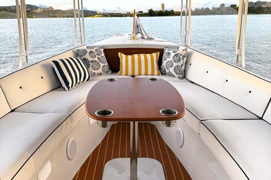 Canberra: Lake Burley Griffin Self-Drive Electric Boat - Your Own Music, Your Own Drinks: The Fridge and Cooler Setup