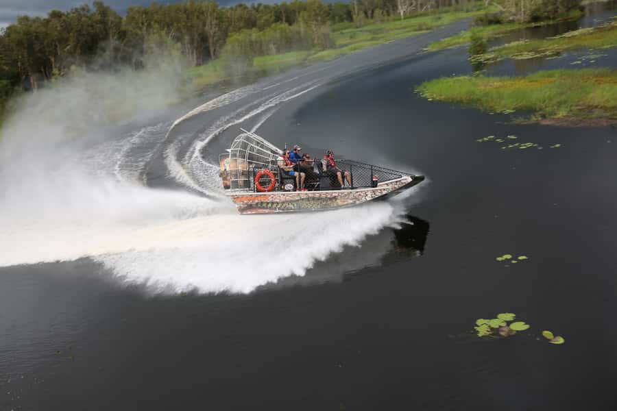 Darwin: Airboat Ride, Helicopter Flight, and Overnight Camp - Sky Deck Sunset, Gourmet BBQ Dinner, and Firepit Stargazing