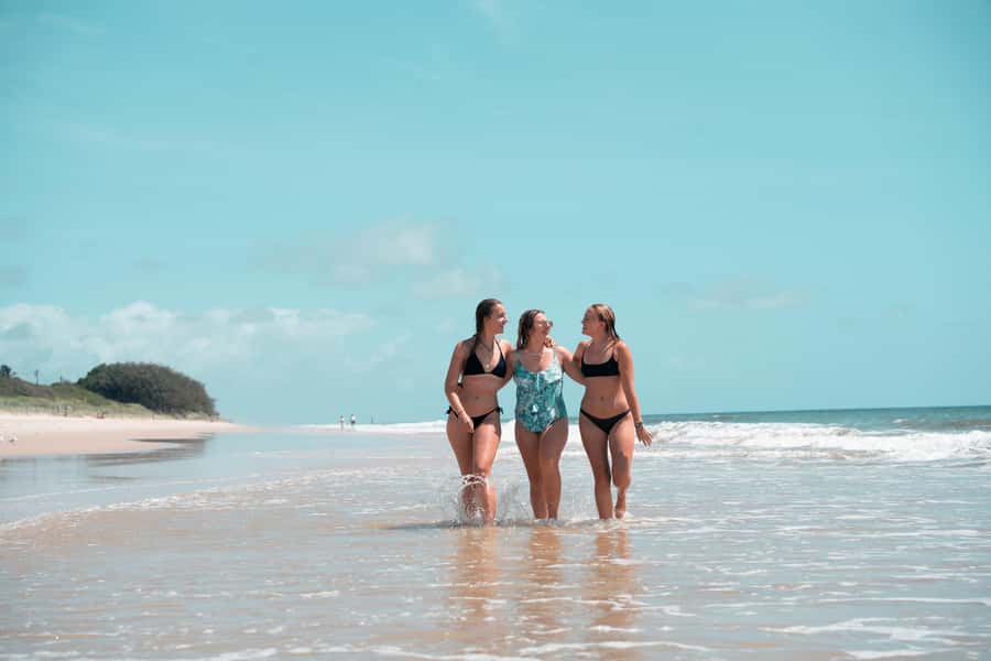From Brisbane: Bribie Island Day Trip and 4x4 tour - Ocean Beach swim time and the best kind of break