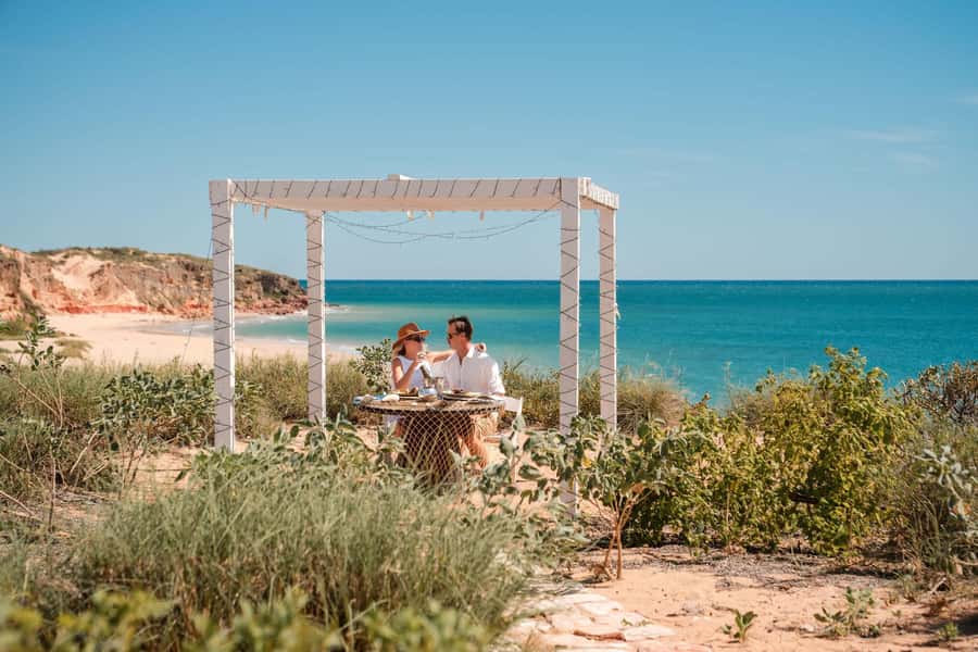 From Broome: Eco Beach Explorer Helicopter Flight with Lunch - Two Hours of Free Time: Ocean Swim or a Relaxed Beach Walk