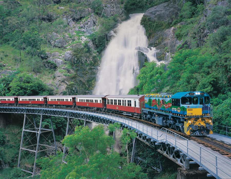 From Cairns: Full-Day Kuranda Army Duck Experience Tour - Skyrail Overhead: How Red Peak and Barron Falls Shape Your Morning