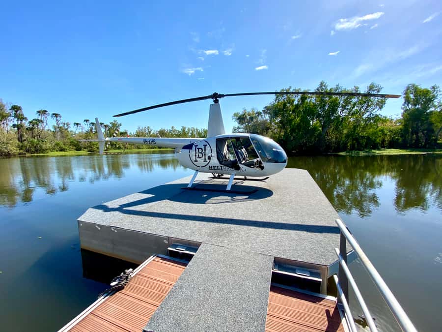 From Darwin: Top End Helicopter Ride & BBQ Cruise Day Trip - Finnis River airboat: speed, wildlife spotting, and wet air