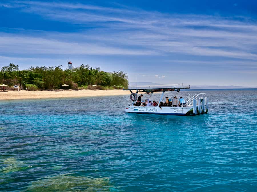 From Port Douglas: Sail to Low Isles Great Barrier Reef - Climbing aboard Wavedancer: comfort on the run out of Port Douglas