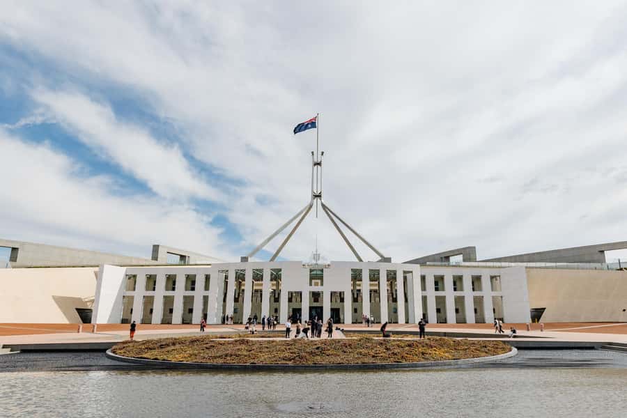 From Sydney: Full-Day Tour to Canberra - New Parliament House: where democracy looks like architecture