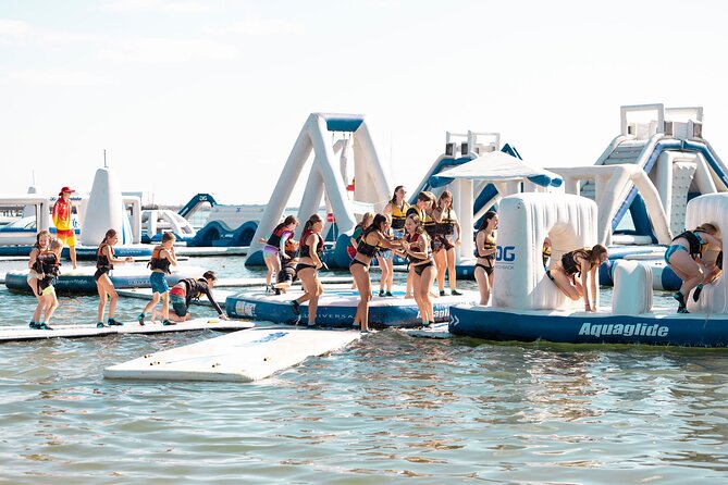 GC Aqua Park 100 Minute Inflatable Water Park Activity, Southport - What’s Included vs Extra Costs: life jackets, aqua socks, and lockers