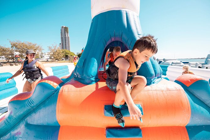 GC Aqua Park 100 Minute Inflatable Water Park Activity, Southport - Where You Go: Marine Parade Southport meeting point flow