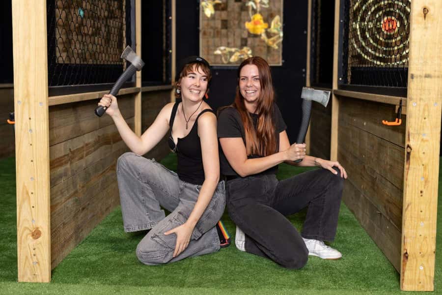 Gold Coast: Axe Throwing with Digital Targets - Safety-first vibe, including wheelchair-friendly lanes