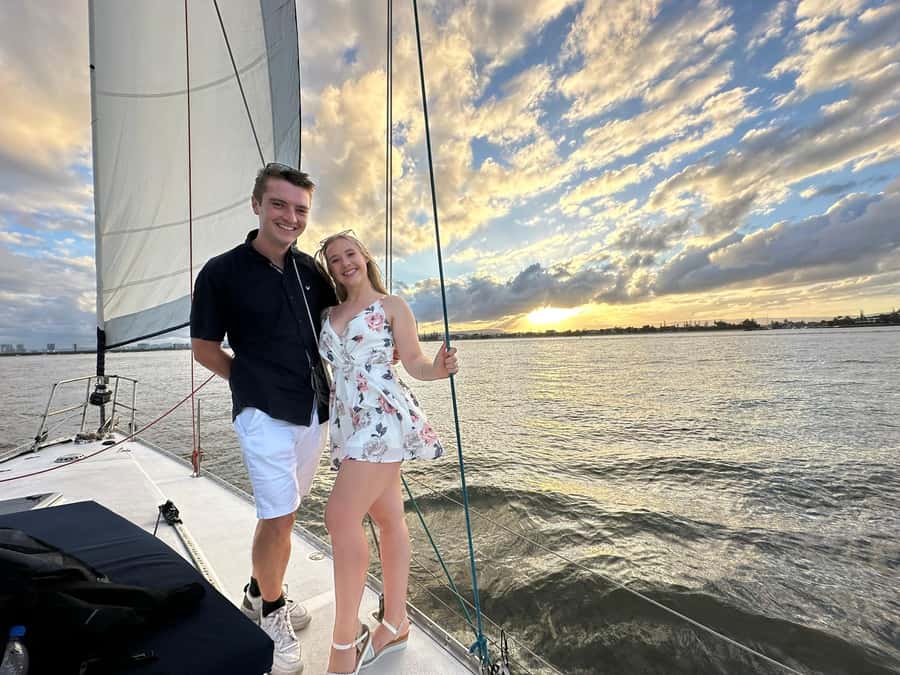 Gold Coast Private Sunset Sailing Charter w/ dinner & drinks - The route: Gold Coast seaway views, Wavebreak Island, and South Stradbroke