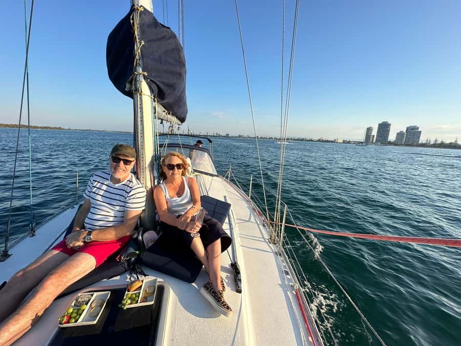 Gold Coast Private Sunset Sailing Charter w/ dinner & drinks - Sunset on the water: why the Broadwater skyline view hits differently