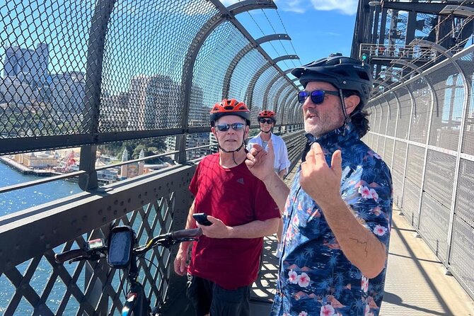 Guided Electric Bike Tour of Sydney with Bluetooth helmets - Jones Bay Wharf and the Work-Wharf Feel