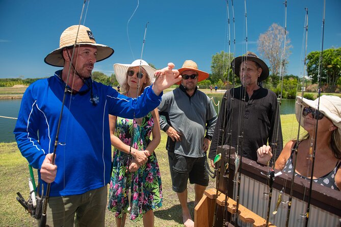 Hook-A-Barra Fishing and Farm Activity - Pond fishing in the big barra pool: tips that matter when a fish fights
