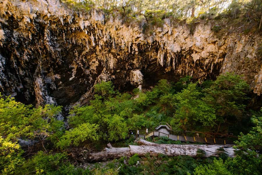 Margaret River: Lake Cave Fully-Guided Tour - The suspended table formation and the guide-led light show