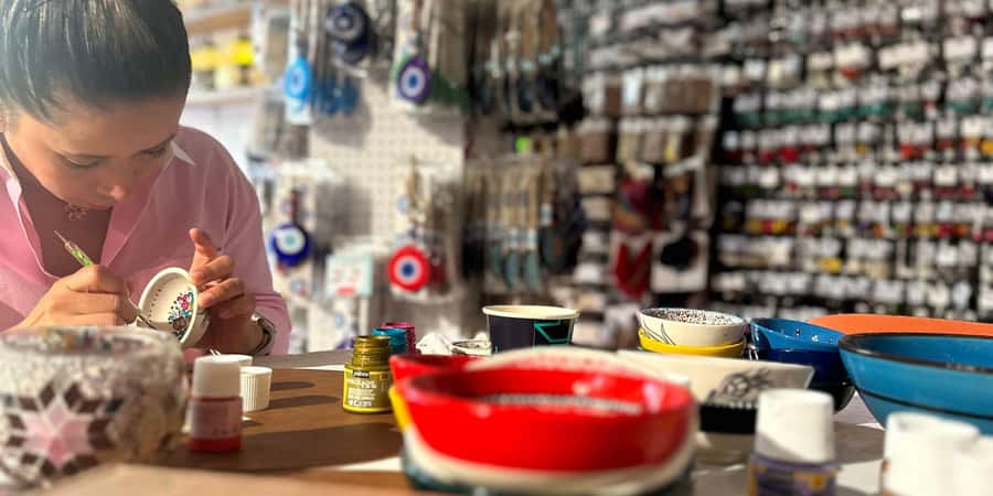 Melbourne: Ceramic Plates & Bowls Paint and Sip Classes - The food and drink setup: tea, treats, and BYO wine