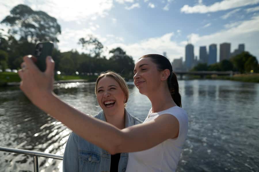 Melbourne City Views Express Cruise - Downstream to Queens Bridge: skyline, Flinders Street, and a great photo run