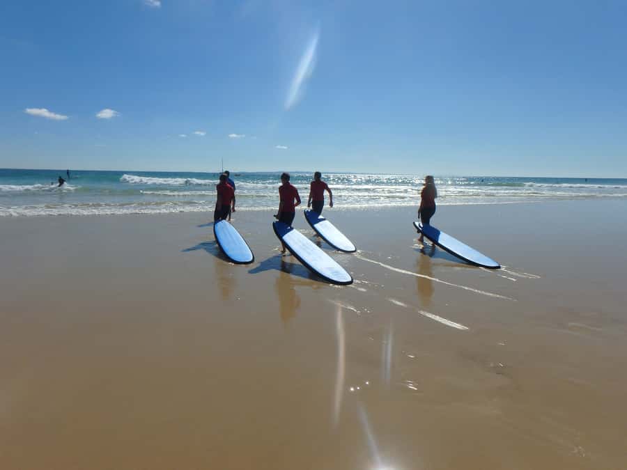 Noosa: Epic Learn to Surf Safari 4x4 - Double Island Point - The surf lesson setup: equipment, wet gear, and getting standing up
