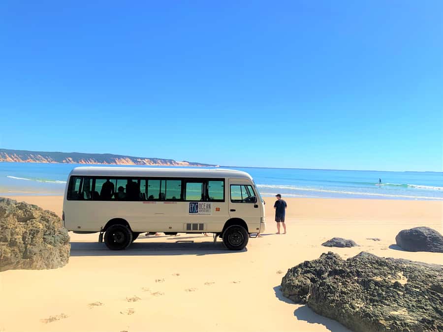 Noosa: Epic Learn to Surf Safari 4x4 - Double Island Point - The Great Sandy National Park 4WD run: part tour, part payoff