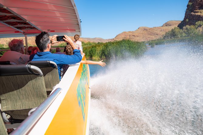 Ord River Discoverer Cruise with Sunset - Lake Argyle and the Ord Top Dam view: the moment the scale hits
