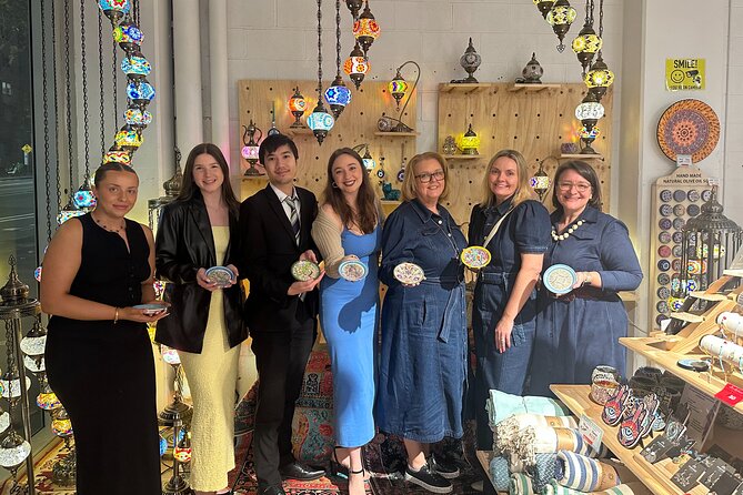 Paint and Sip Classes Sydney: Ceramic Plates & Bowls - The Drink and Snack Setup: Coffee, Apple Tea, Turkish Delights, and BYO Wine