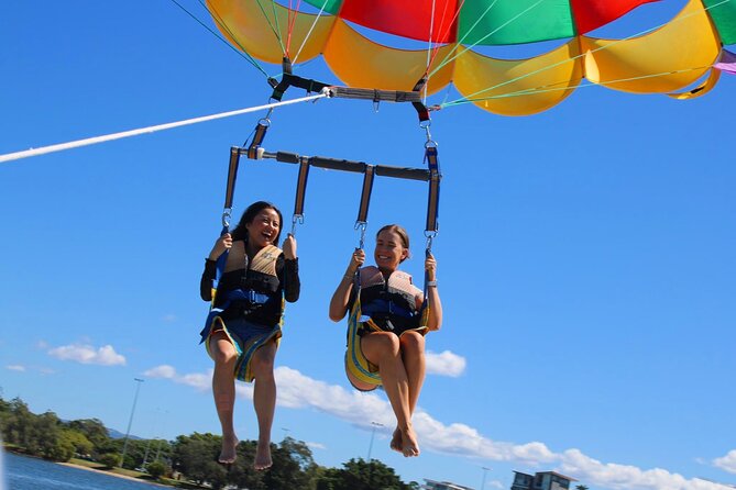 Parasailing on the Gold Coast, Fly solo, Tandem or Triple - The 350-foot view: what the sky angle does to your perspective