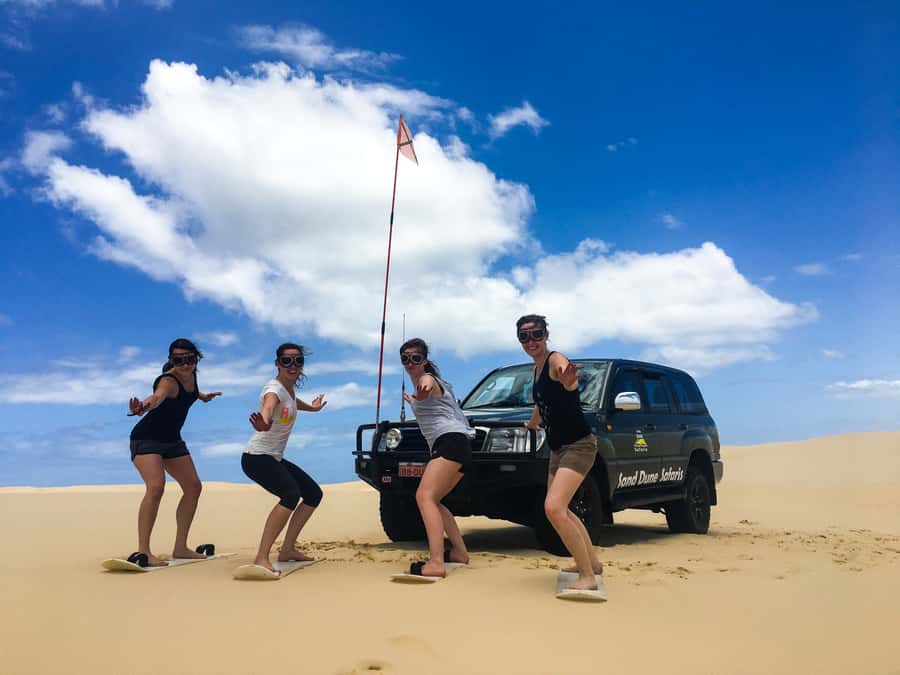 Port Stephens: Unlimited Sandboarding with 4WD Dune Transfer - The safety briefing: how you learn sit-down and stand-up fast