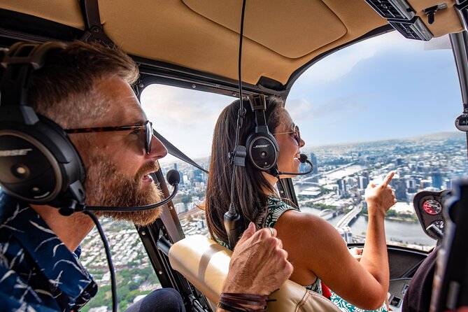 Private Helicopter Scenic Tour of Brisbane - 25min - The Route in Plain English: East to West Over Brisbane