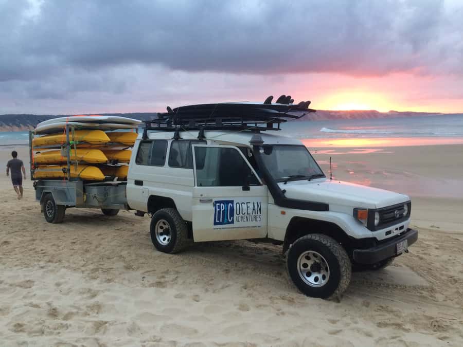Rainbow Beach: 4WD Beach Drive Adventure and Surf Lesson - Your surf lesson: gear, board choice, and water depth