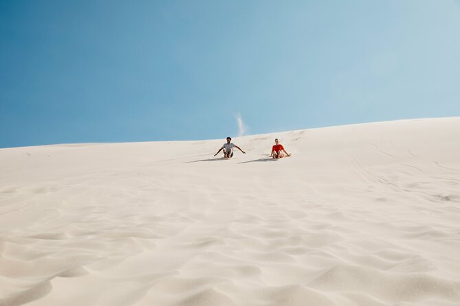 Small Group Port Stephens + Dolphins + 4WD/sandboarding ex Sydney - Birubi Beach: swim, stroll, and trade adrenaline for ocean air