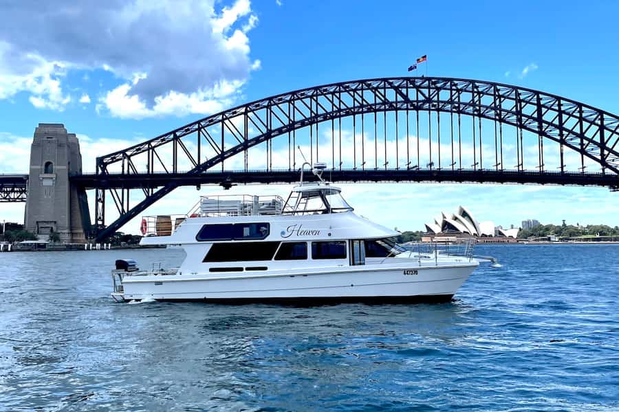 Sydney: Intimate Vivid Harbour Cruise with Canapes - Heaven catamaran: indoor, outdoor, and covered viewing that actually helps