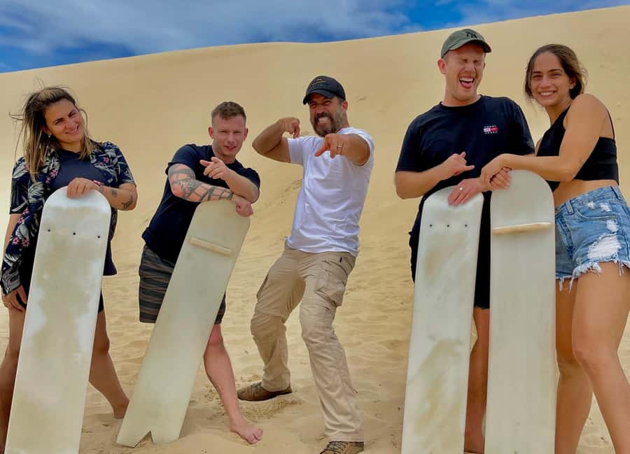 Sydney: Port Stephens Day Trip with Dolphin Cruise or Hike - Anna Bay sand dunes: 4WD sand safari and sandboarding