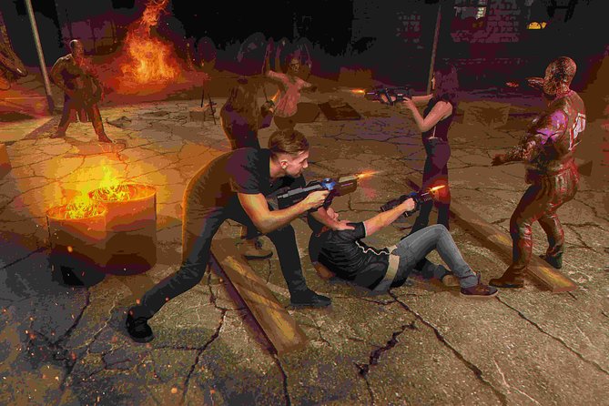 Virtual Reality Zombie Shooting Game - What the full-body tracking and haptics feel like