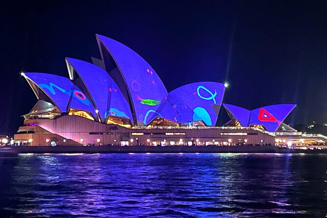 Vivid 90-Minute Sydney Harbour Intimate Catamaran Cruise with Canapes - Darling Harbour and Barangaroo: Finishing With City Lights From Water