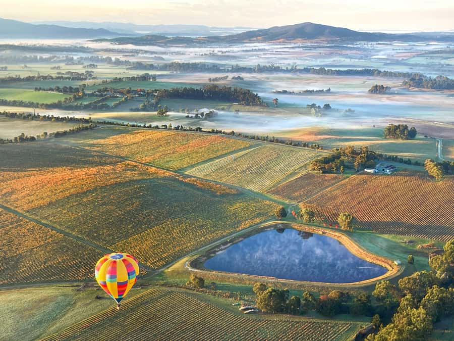 Yarra Valley: Hot Air Balloon with Breakfast & CBD Transfers - When you land: pack-up, the shrinking balloon, and photo delivery